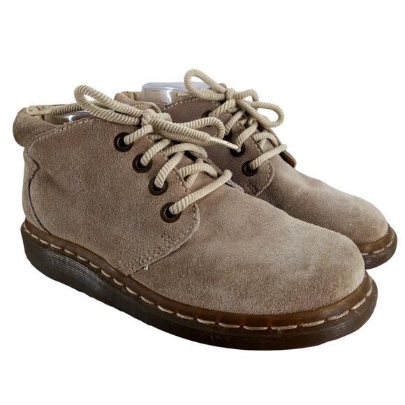 Dr Martens Suede Beige Ankle Boots Chukka Size UK 5 US 7 Lace Up Made in England - Picture 1 of 15